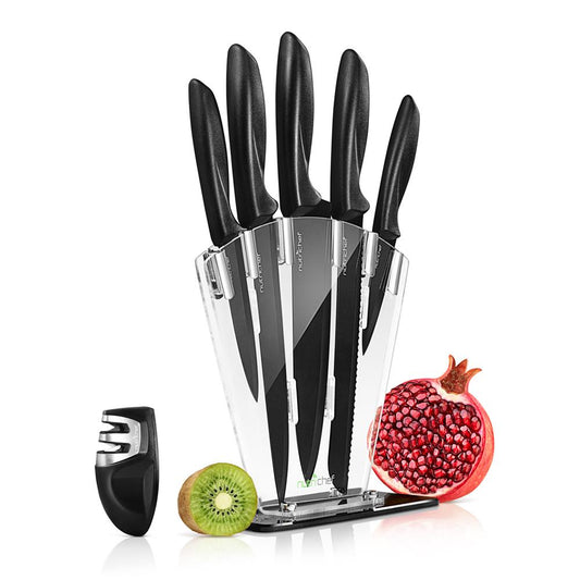 7-Piece Knife Set for Precision Cutting, Stainless Steel, Acrylic Stand