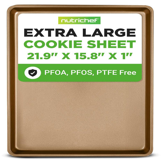 Non-Stick Mega Bake Pan - Stylish Metallic Coating, Dishwasher Safe And Pfoa, Pfos, Ptfe Free