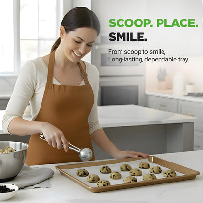 Non-Stick Mega Bake Pan - Stylish Metallic Coating, Dishwasher Safe And Pfoa, Pfos, Ptfe Free