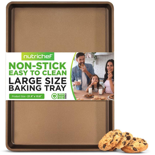 Nonstick XL Baking Pan, Easy Clean Carbon Steel, Gold, 22"x16"