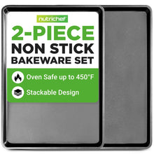 2-Piece XL Cookie Sheet Set, Nonstick Carbon Steel, Stackable