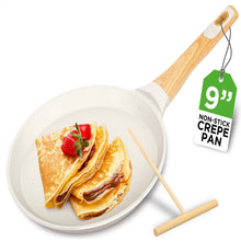 Non-Stick Crepe Pan, Even Heat, Marble Coating, White Cream