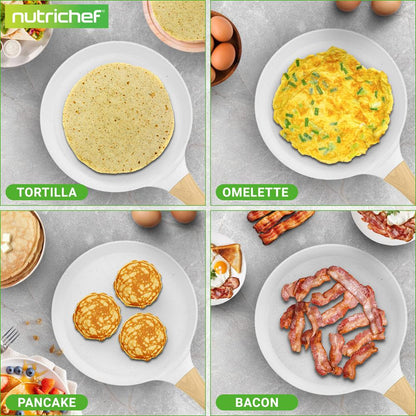 Non-Stick Crepe Pan, Even Heat, Marble Coating, White Cream