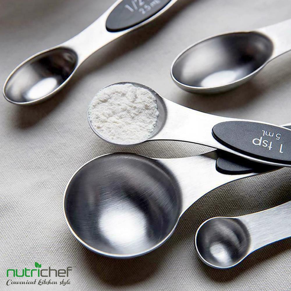 Magnetic Measuring Spoon Set - Space-Saving Stainless Steel, Silver - Thumbnail 5