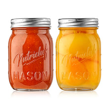 Mason Jars 2-Pack 16 oz - Airtight Seal, Thick Glass, Silver Lids