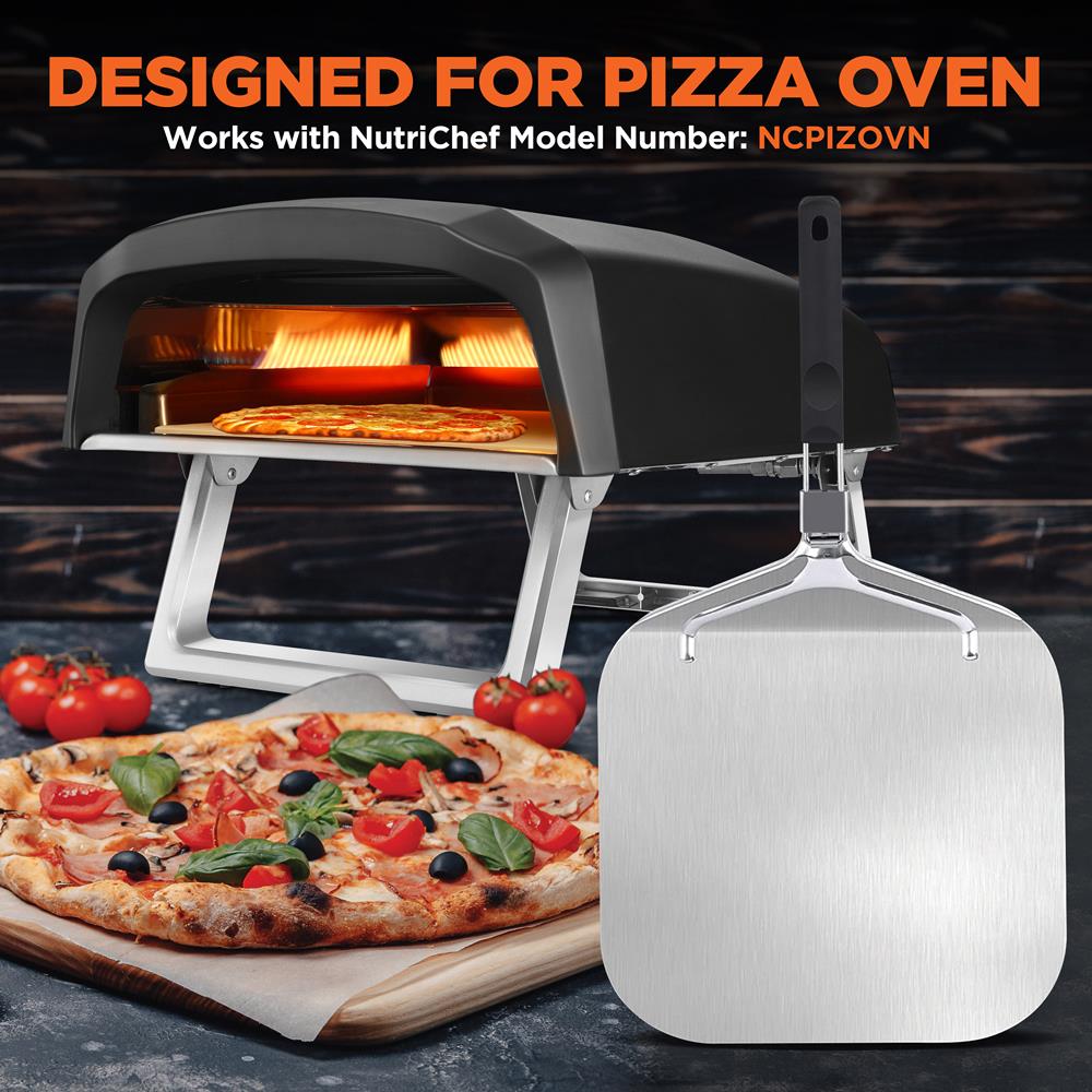 Nonstick Pizza Peel, Foldable Aluminum Base, Stainless Steel Handle - Thumbnail 4