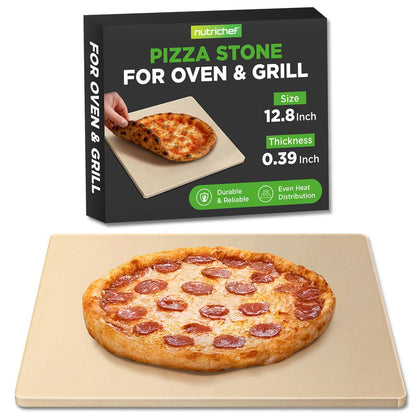12.8" Pizza Stone for Even Heat, Thermal Shock Resistant, Silicone