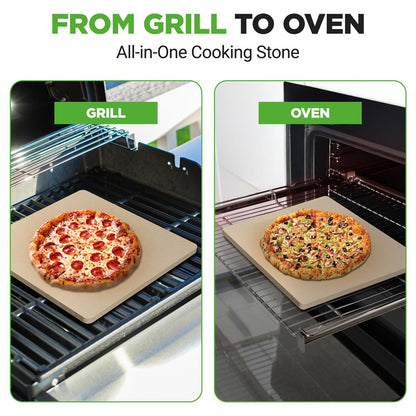 12.8" Pizza Stone for Even Heat, Thermal Shock Resistant, Silicone