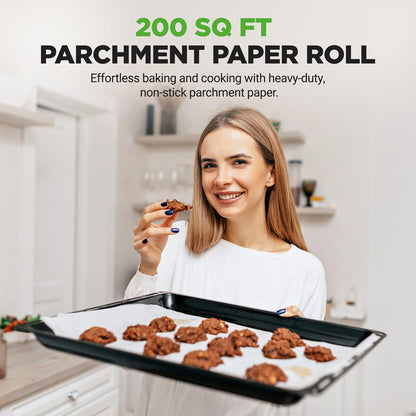 Parchment Paper Roll Non-Stick Silicone Coated 200 Sq Ft