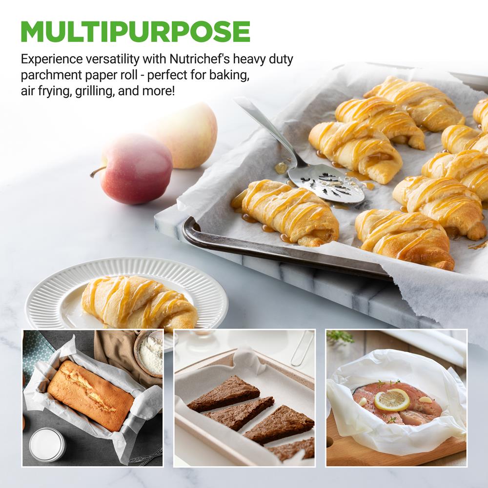 Unbleached Parchment Paper Roll, 15in X 242ft, 300 Sq.Ft, Non-Stick With Serrated Cutter For Baking Cooking Air Fryer Unbleached Parchment Paper Roll, 15in X 242ft, 300 Sq.Ft, Non-Stick With Serrated Cutter For Baking Cooking Air Fryer