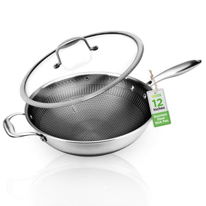 Stainless Steel Wok With Side Handle