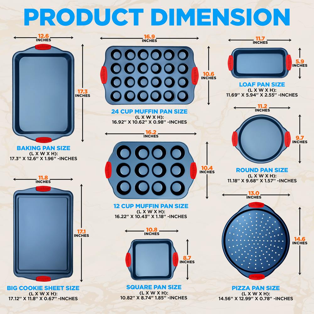 Pyle Nonstick Bakeware Set - Thumbnail 2