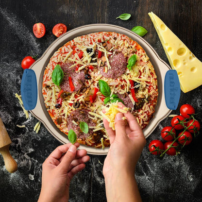 8-Piece Nonstick Bakeware Set - Easy Release Carbon Steel, Blue Handles