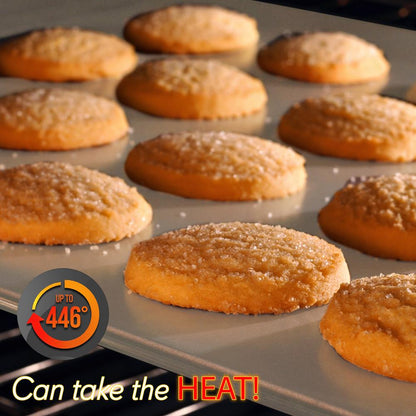 8-Piece Nonstick Bakeware Set - Easy Release Carbon Steel, Blue Handles