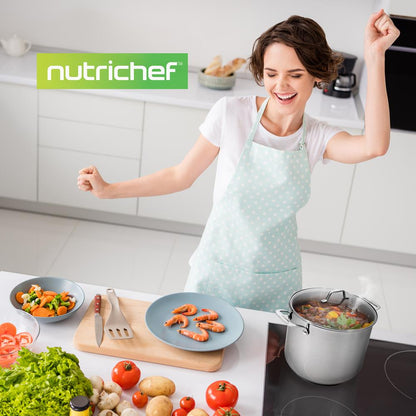 15-Quart Stainless Steel Stock Pot, Induction Safe, Tempered Glass Lid