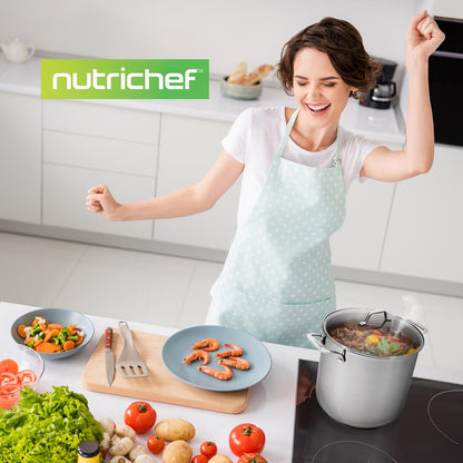 19-Quart Stainless Steel Stockpot, Induction-Compatible, See-Through Lid