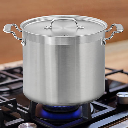 16-Quart Stockpot, Even Heat, Stainless Steel, Induction Compatible