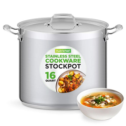 16-Quart Stockpot, Even Heat, Stainless Steel, Induction Compatible