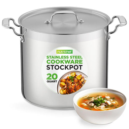 20 Qt Stockpot for Even Heat, Stainless Steel, Induction Compatible