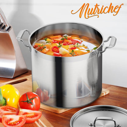 20 Qt Stockpot for Even Heat, Stainless Steel, Induction Compatible