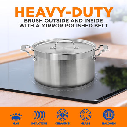 5-Quart Stockpot for Even Heat, Stainless Steel, Induction Compatible