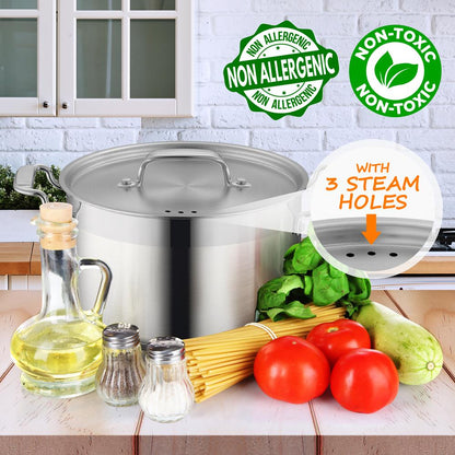 5-Quart Stockpot for Even Heat, Stainless Steel, Induction Compatible