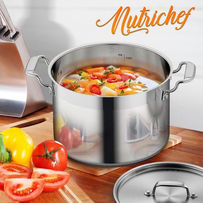 8 Qt Stockpot for Soups & Stews, Induction Safe, Stainless Steel