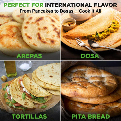 Copper Griddle Pan Non-Stick Coating Silicone Handle