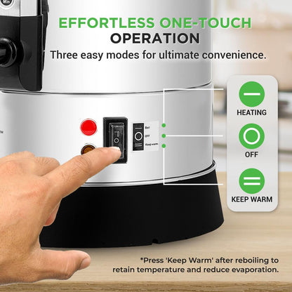 8L Water Boiler & Dispenser, Consistent Heat, Stainless Steel, Silver
