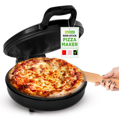Countertop Pizza Maker, Quick 12" Pizzas, Non-Stick Aluminum, Black