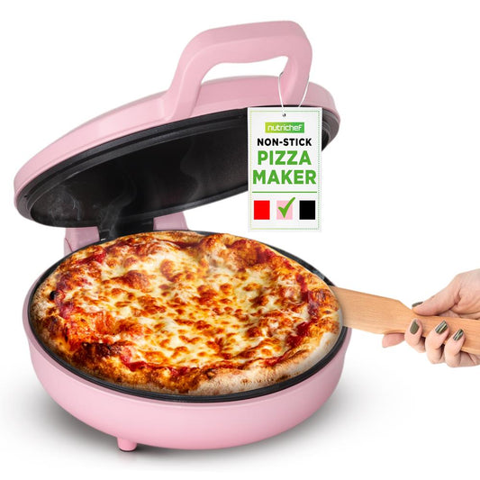 Countertop Pizza Maker, Quick 12" Pizzas, Non-Stick, Pink