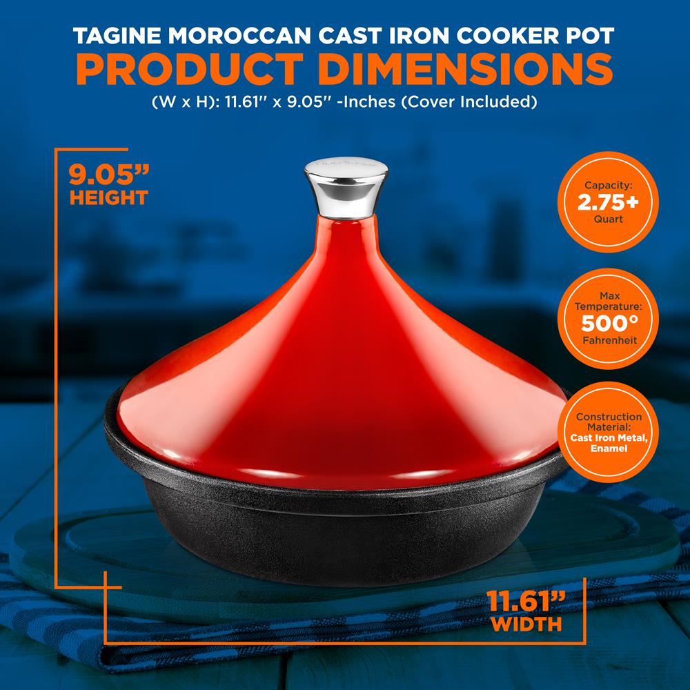 Tagine Moroccan Cast Iron Cooker Pot - Thumbnail 2