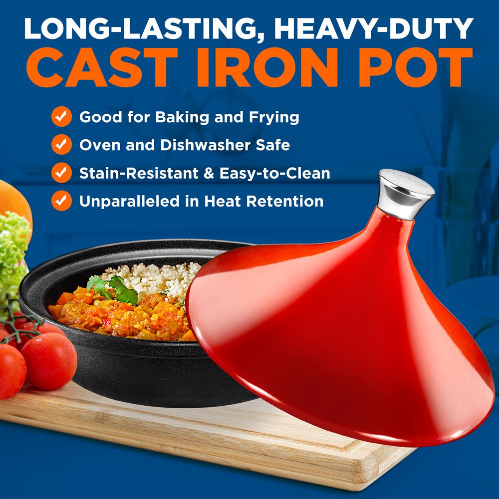Tagine Moroccan Cast Iron Cooker Pot - Thumbnail 3
