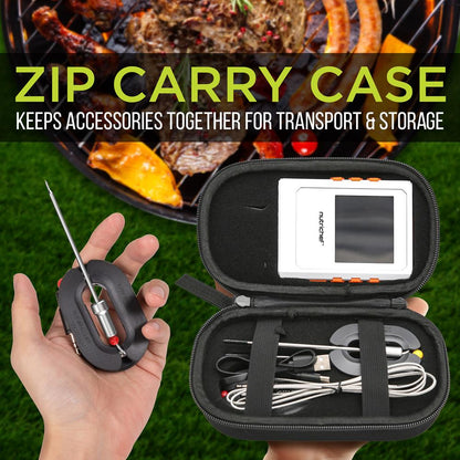 Wireless Meat Thermometer, Remote Alerts, 2 Stainless Probes, Digital Display