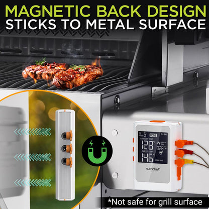 Wireless Meat Thermometer, Remote Alerts, 2 Stainless Probes, Digital Display