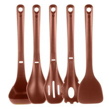 Silicone Kitchen Utensils Set - Heat-Resistant, Food-Grade, Brown