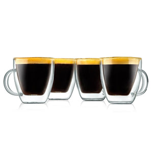Clear Glass Coffee Mug Set