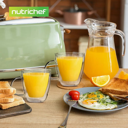 Espresso Cups 5.2 Oz, Insulated Double-Walled Glass, Clear, Set of 2