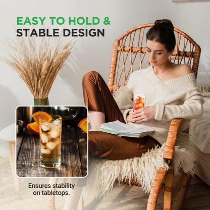 Highball Glasses Set 4, Durable Crystal, 14.2oz, Tall, Clear