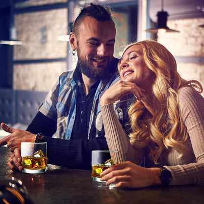 Whiskey Glass Set 10 Oz - Durable Lead-Free Crystal, Elegant Design