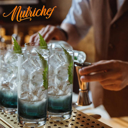 12.5oz Highball Glasses Set of 4 - Durable Lead-Free Crystal, Clear