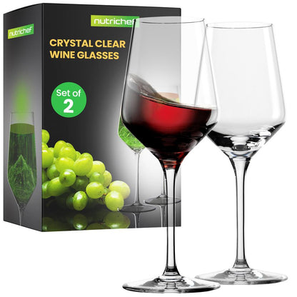 Crystal Wine Glasses - Elegant Design, Lead-Free Crystal, Dishwasher Safe