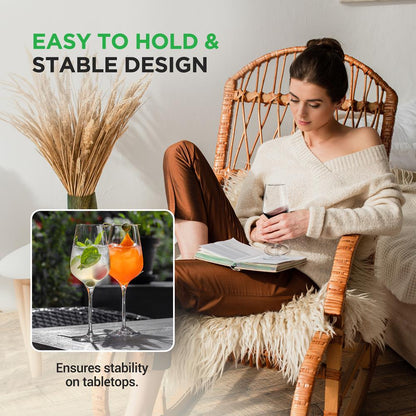 Crystal Wine Glasses - Elegant Design, Lead-Free Crystal, Dishwasher Safe