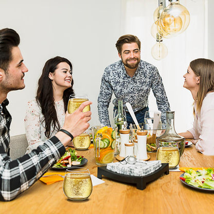 Stemless Wine Glasses Set of 2, Shatter-Resistant Crystal, 15 Oz