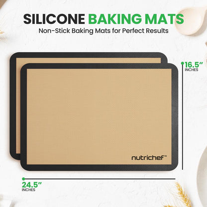 Silicone Baking Mats, Non-stick, Food-Grade, Oven-Safe to 480¬∞F, 2 Pack