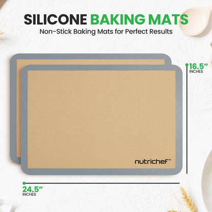 Silicone Baking Mats - Non-stick, Oven-safe 480¬∞F, Food-Grade, Grey