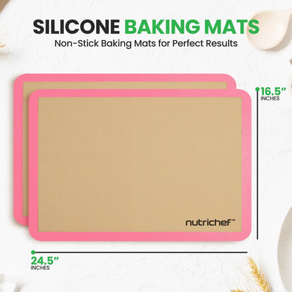 Silicone Baking Mats Non-stick Food-Grade Oven-Safe 480¬∞F Pink