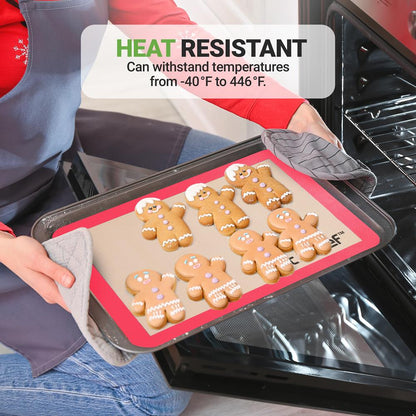Silicone Baking Mats - Nonstick, Oven-Safe 480¬∞F, Red, 24.4"x16.5"