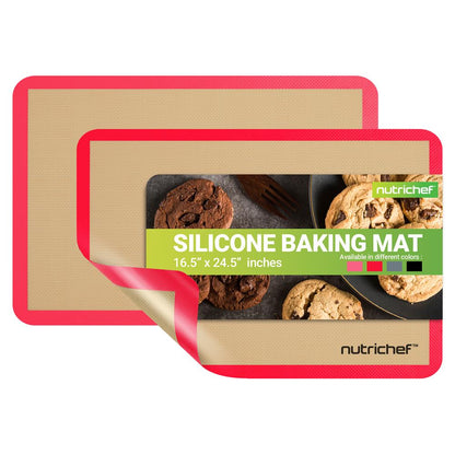 Silicone Baking Mats - Nonstick, Oven-Safe 480¬∞F, Red, 24.4"x16.5"