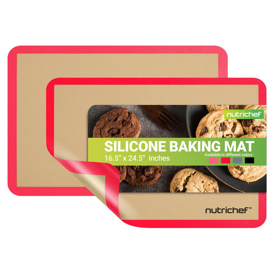 Silicone Baking Mats - Nonstick, Oven-Safe 480¬∞F, Red, 24.4"x16.5"